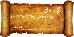 Csákány Gergely névjegykártya